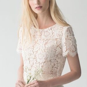 Elegant Lace Short Sleeve Top